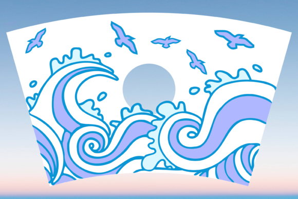 Beach Waves Summer Starbucks Cup SVG
