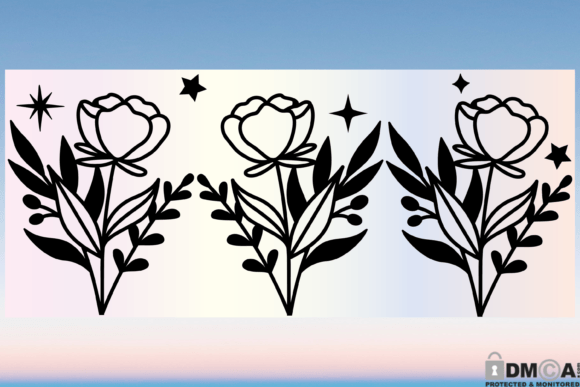 Boho Wildflower 16oz Libbey Glass SVG