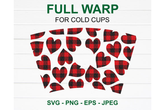 Buffalo Plaid Heart Starbucks Cup SVG