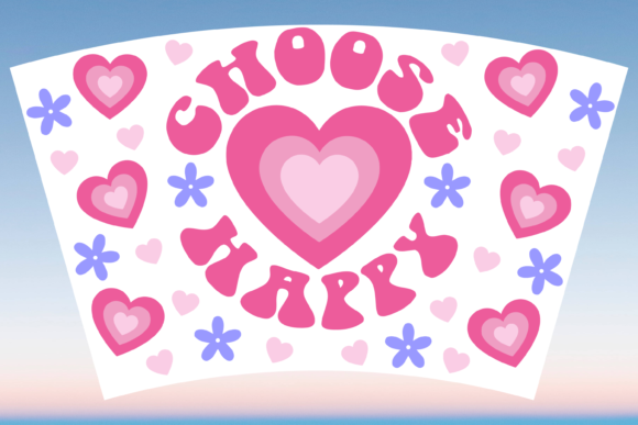 Choose Happy Groovy Starbucks Cup SVG