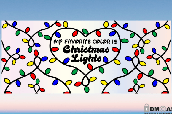 Christmas Lights 16oz Libbey Glass SVG