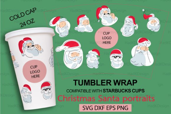 Christmas Santa Portraits Tumbler Wrap