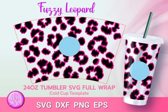 Fuzzy Leopard Print, 24 Oz Cold Cup SVG