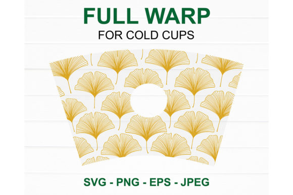 Ginko Leaves Starbucks Cup SVG