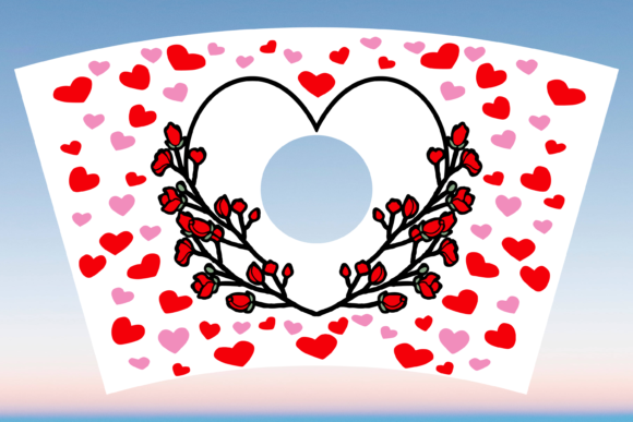 Heart Wreath Valentine Starbucks Cup SVG