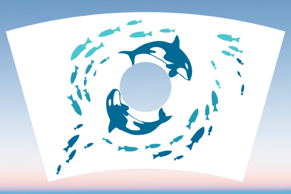 Ocean Whale Summer Starbucks Cup SVG