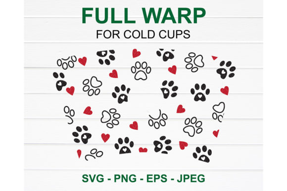 Paws and Hearts Starbucks Cup SVG
