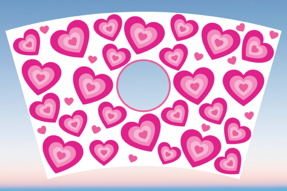 Pink Aesthetic Hearts Starbucks Cup SVG