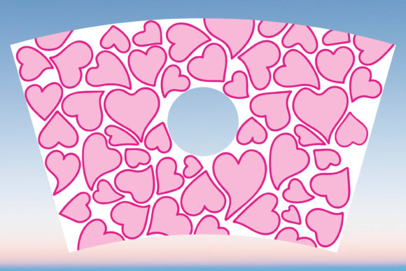 Pink Hearts Valentines Starbucks Cup SVG