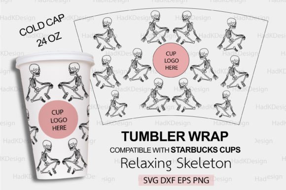 Relaxing Skeleton Svg Tumbler Wrap