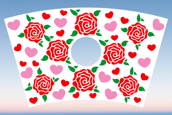 Rose Heart Valentines Starbucks Cup SVG