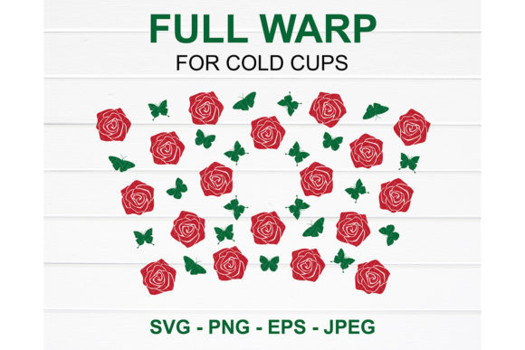 Roses and Butterfly Starbucks Cup Svg