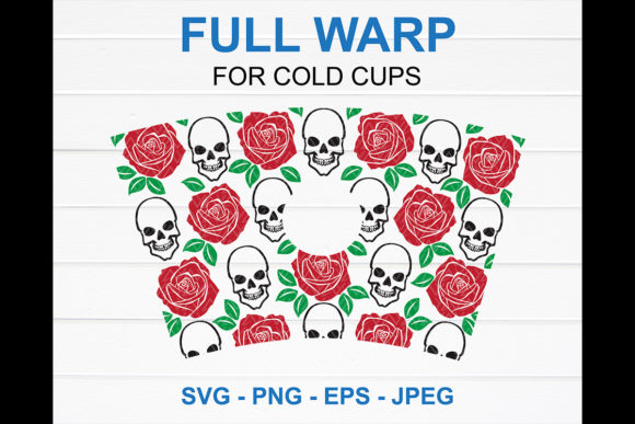Skull and Rose Starbucks Cup SVG