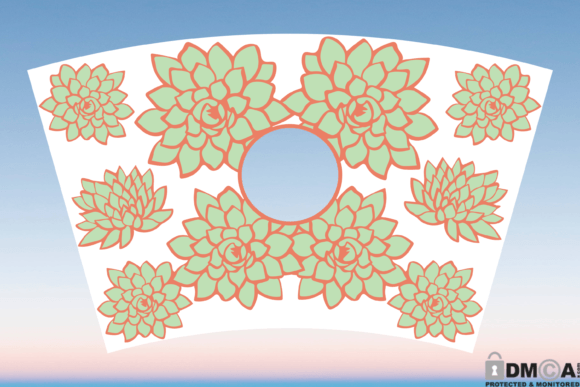 Succulent Cup Wrap SVG