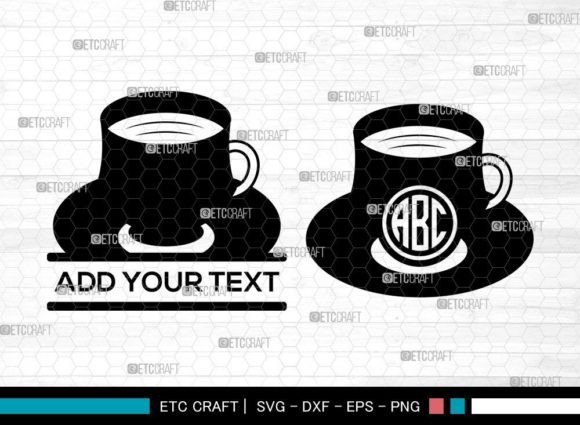 Tea Cup Monogram SVG, Cup Svg