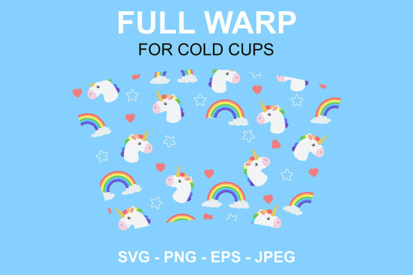 Unicorn Rainbow Starbucks Cup SVG