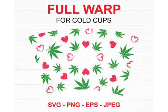 Weed and Heart Starbucks Cup SVG